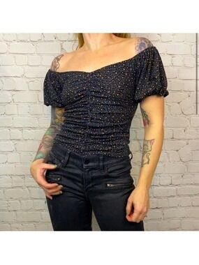 Express Ruched Off-Shoulder Blouse size medium